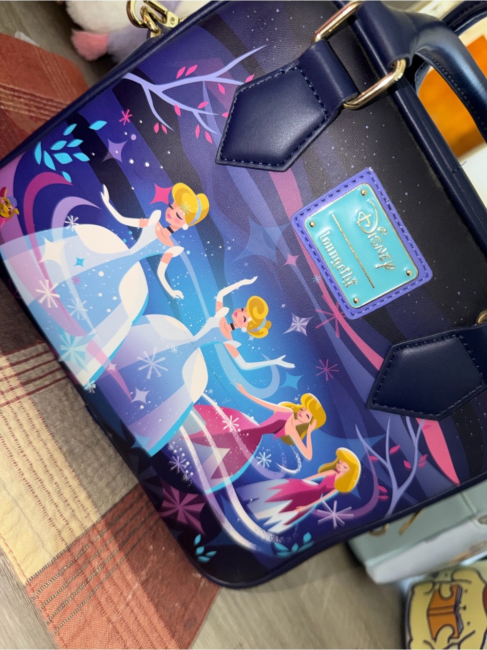 Loungefly Navy Cinderella & Princesses Crossbody Bag